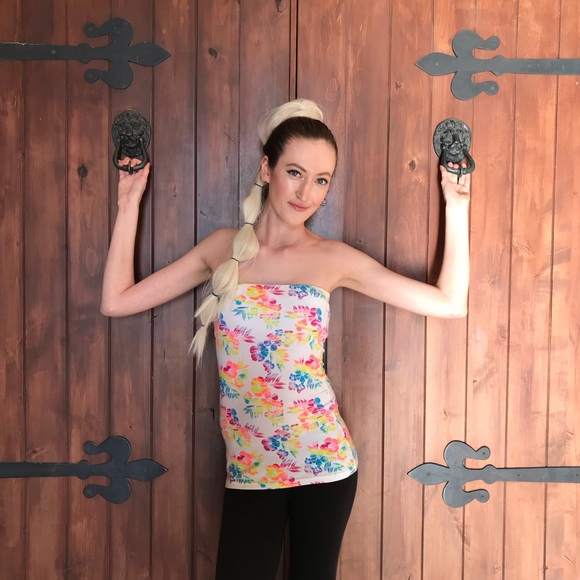 Colorful Floral Strapless Top - Picture 2 of 5